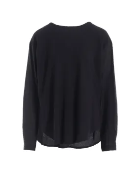 COTTON LAWN CUT&SEWN COMBINATION PULLOVER Luxury Feel Comfort Fit