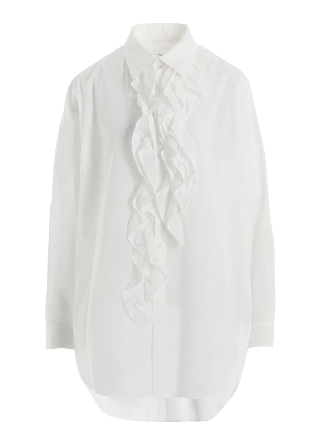 Ventilated Back Panel COTTON LAWN UNTRIMMED FRILL BLOUSE