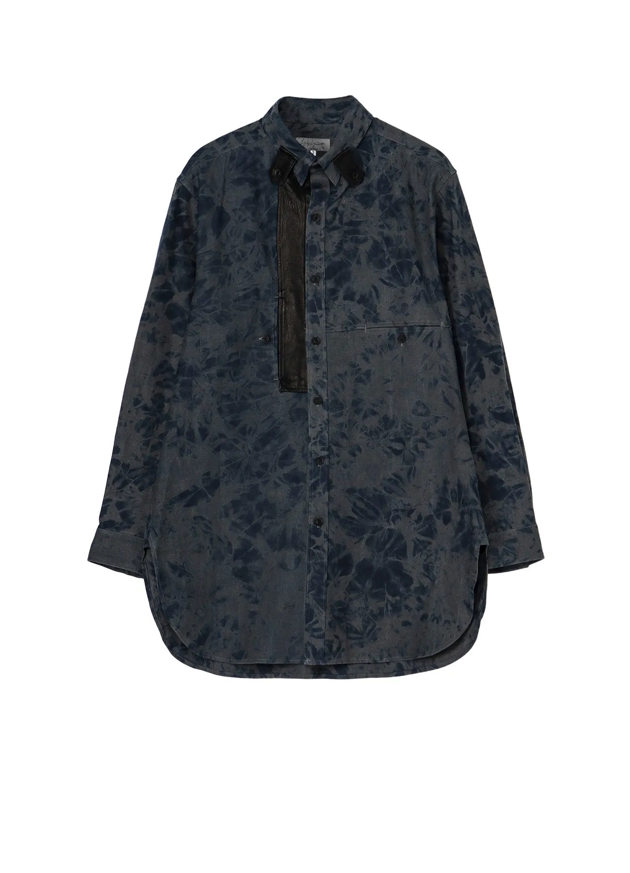 Quick Dry Construction Holiday Outfit COTTON LINEN CANVAS INK COTTON LEATHER PANEL BLOUSE