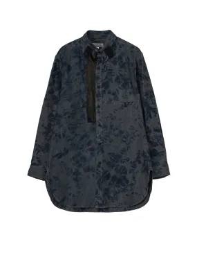 Quick Dry Construction Holiday Outfit COTTON LINEN CANVAS INK COTTON LEATHER PANEL BLOUSE