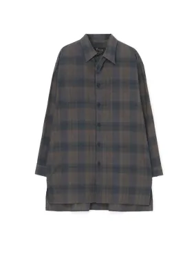 COTTON LINEN PLAID SHIRT WITH LAYERED COLLAR Weekend Outfit Bold Statement