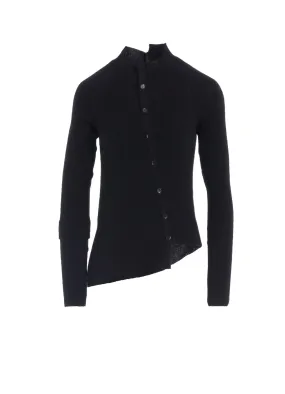 Smooth Flatlock Seams Breathable Knit Fabric COTTON RIB TWISTED FRONT OPEN CARDIGAN