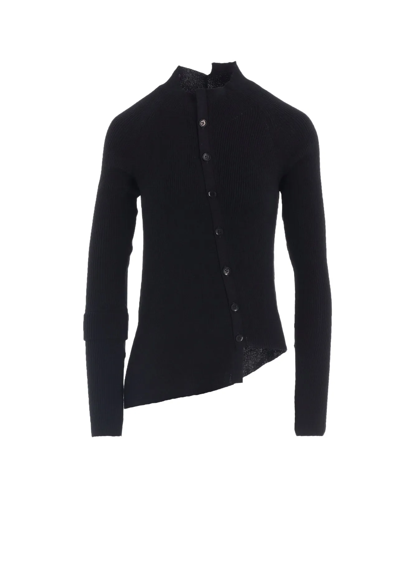 Smooth Flatlock Seams Breathable Knit Fabric COTTON RIB TWISTED FRONT OPEN CARDIGAN