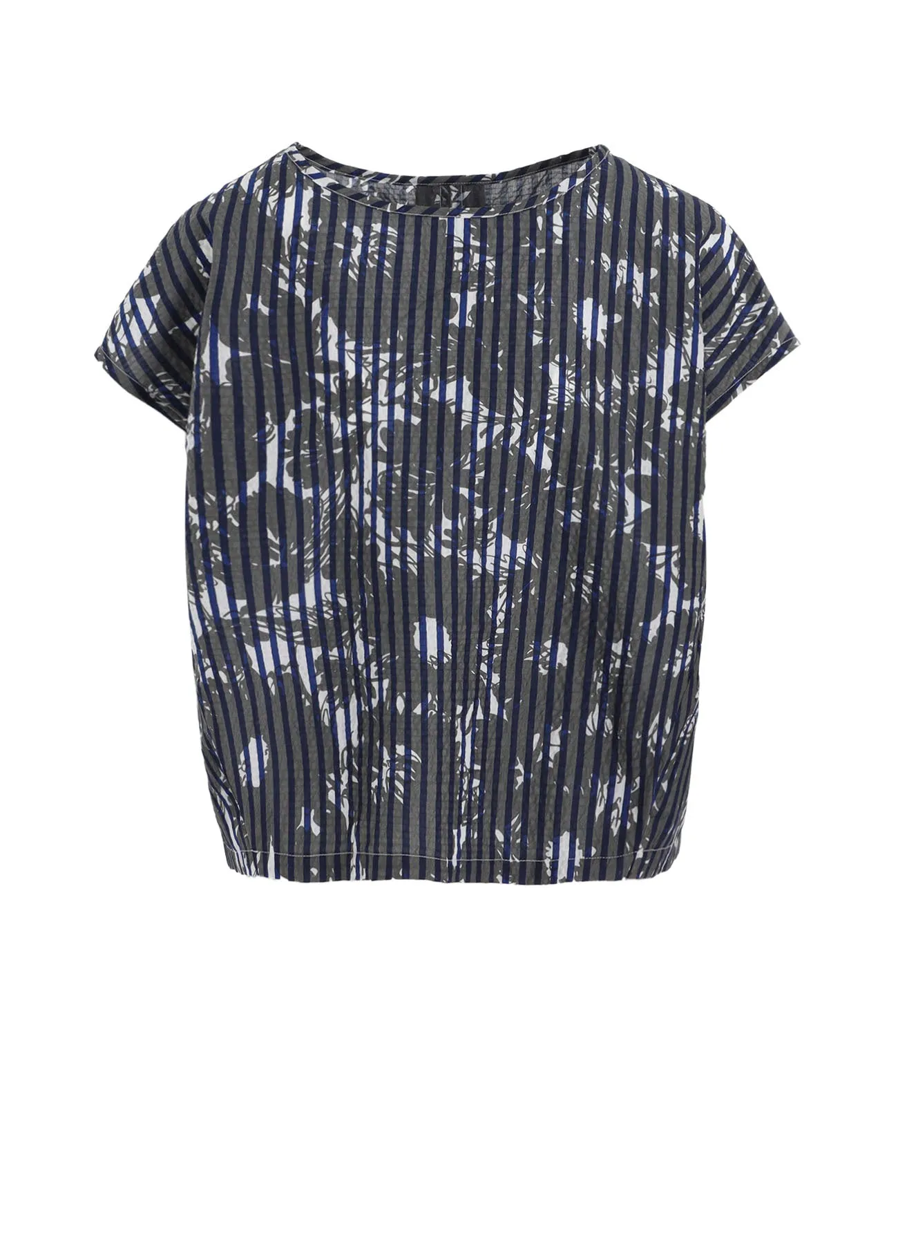 COTTON RIPPLE PRINT PULLOVER Festival Outfit Flexible Mobility