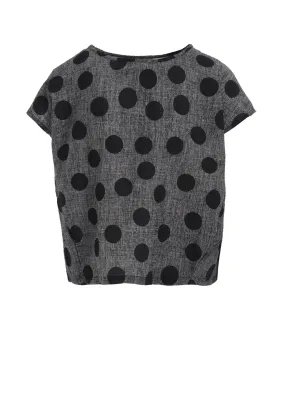 COTTON RIPPLE PRINT PULLOVER Business casual Polka Dot
