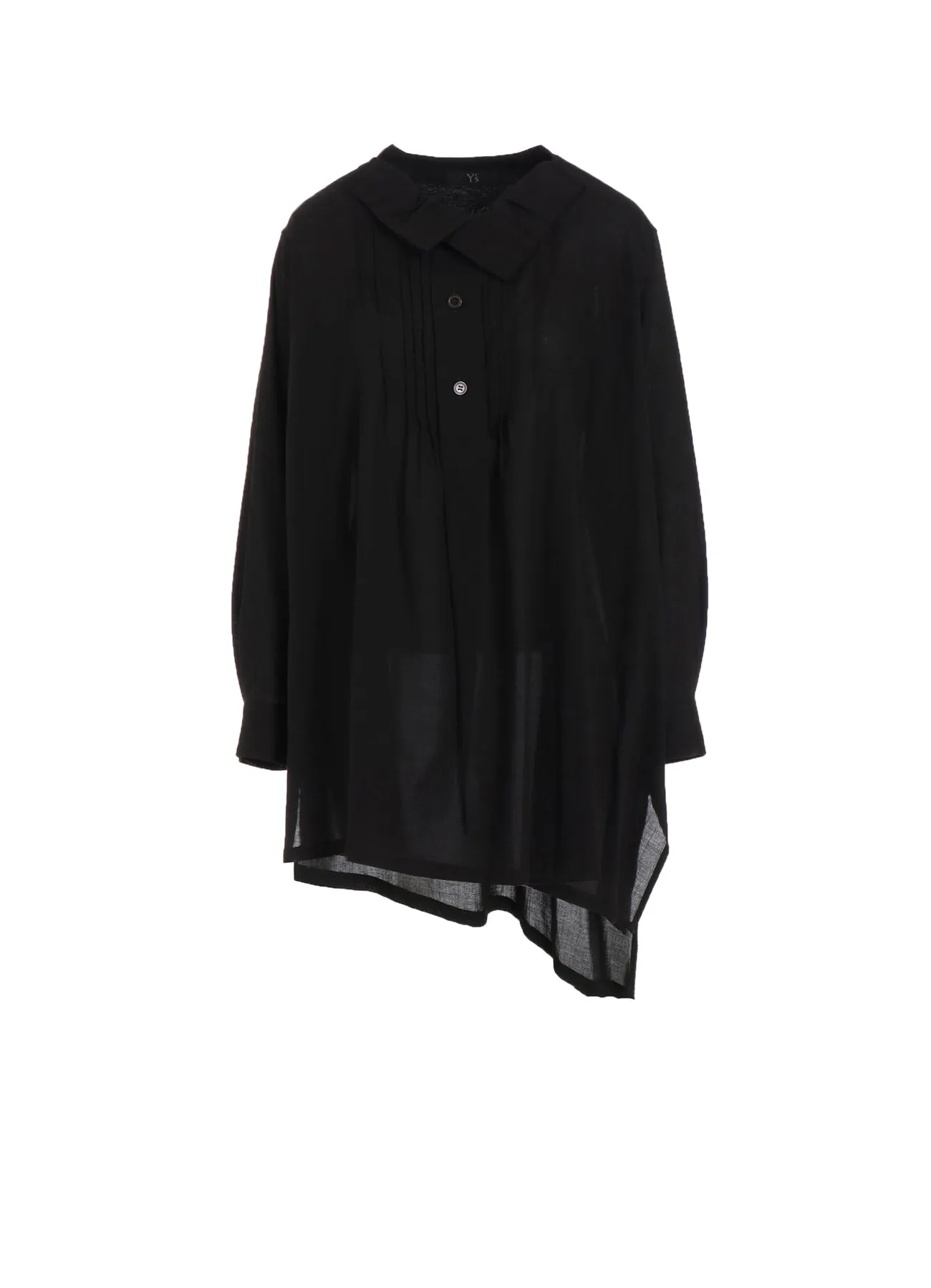 Checkered Print Warm Insulation COTTON VIYELLA PINTUCK ASYMMETERIC BLOUSE