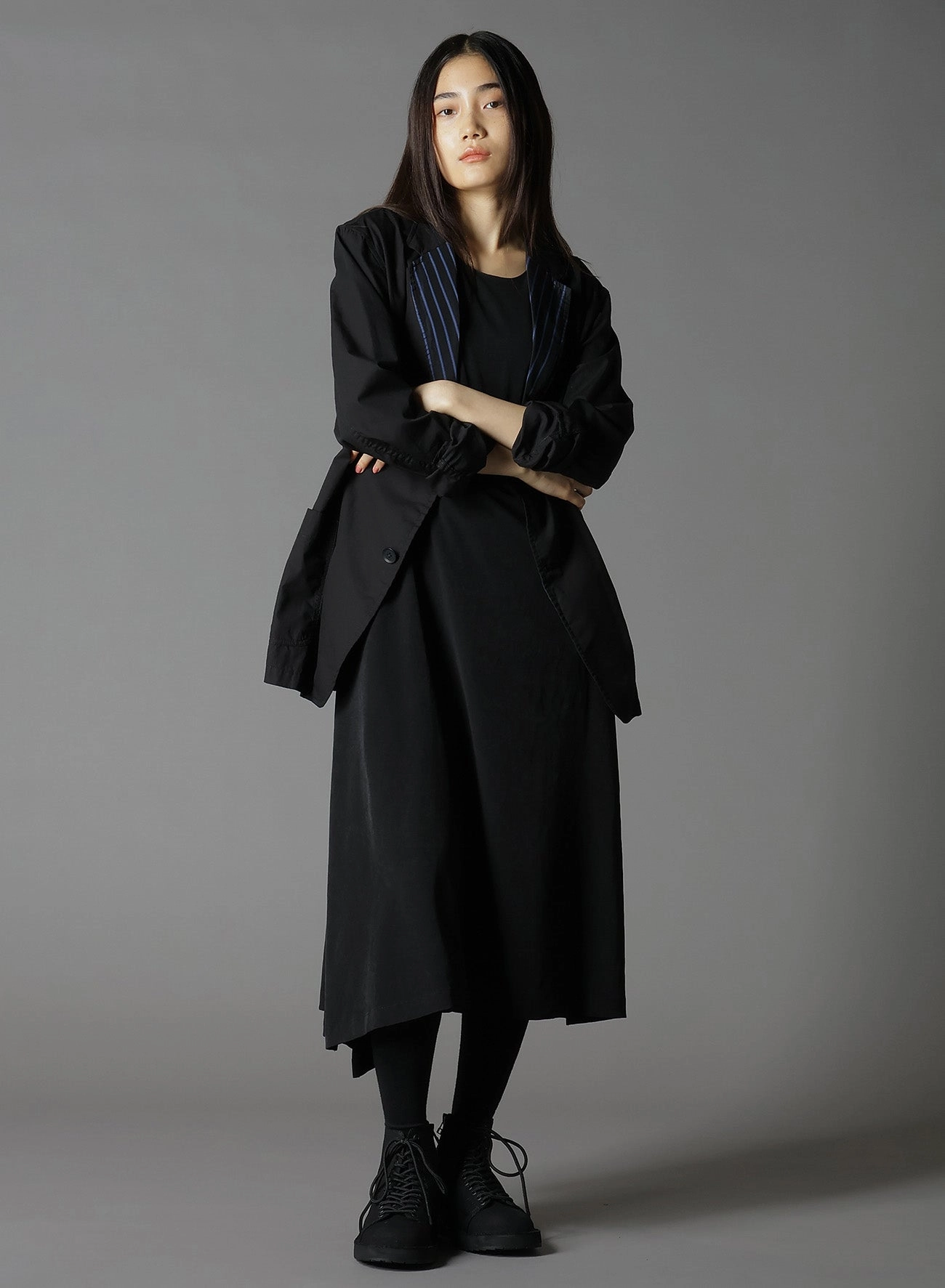 Stretch Fit Wind Proof COTTON BROAD   CUPRA STRIPE STRIPE SWITCHING SHORT JACKET