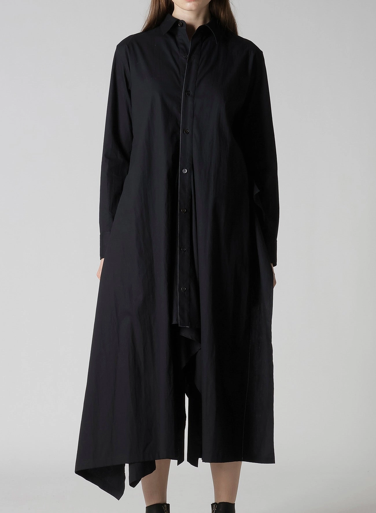 Easy Match COTTON BROAD DRAPED SHIRT DRESS