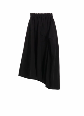 COTTON BROAD GARMENT DYEING RIGHT TUCKED ASYMMETRIC SKIRT Flattering Silhouette Wear