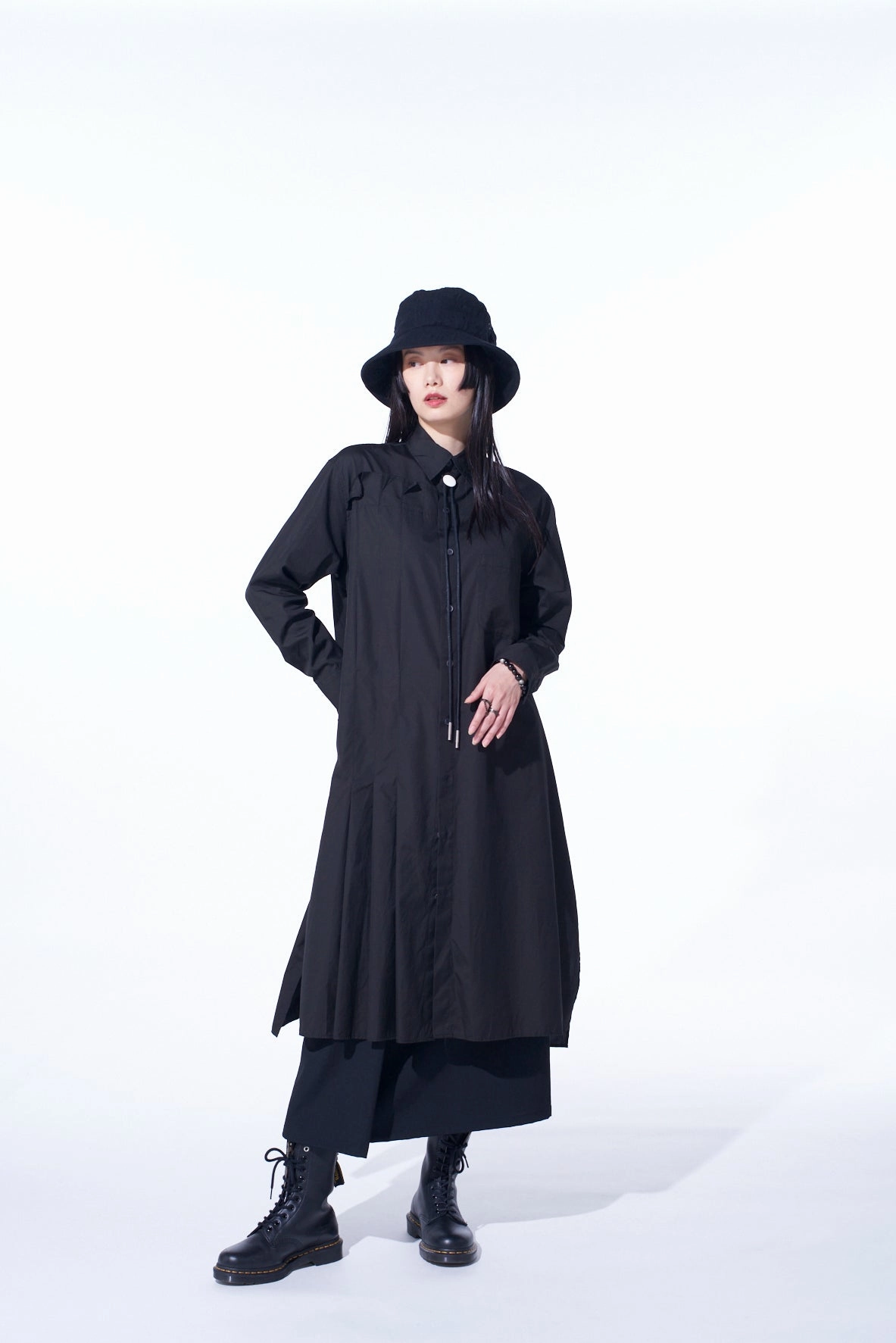 Smart Tones COTTON BROAD PLEATED SHIRT DRESS