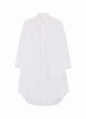 COTTON BROADCLOTH BALLOON SILHOUETTE SHIRT DRESS WITH BOX POCKET Timeless Appeal All Purpose