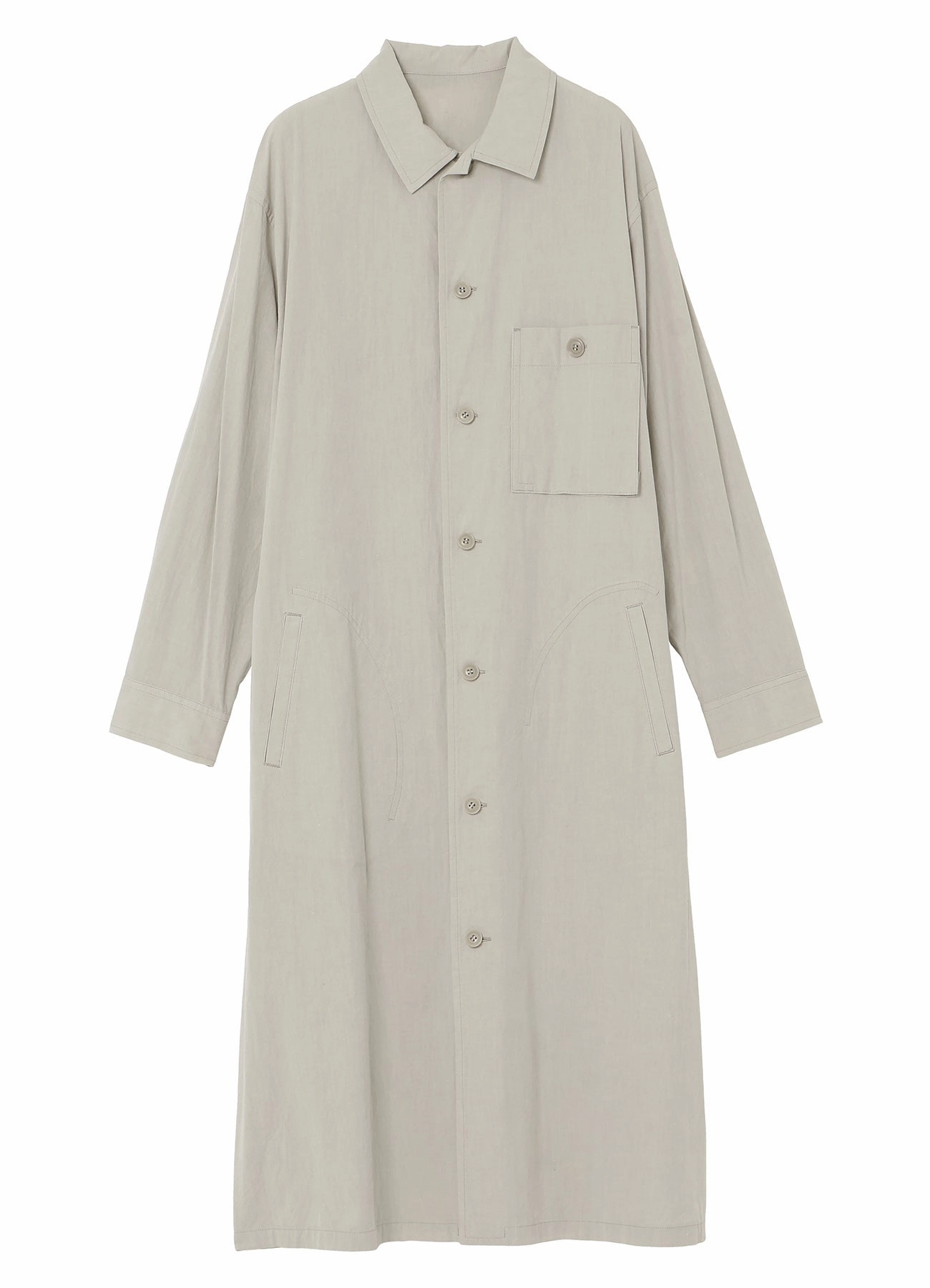 COTTON CHAMBRAY SHIRT DRESS WITH POCKET Modern Silhouette Pure Tone