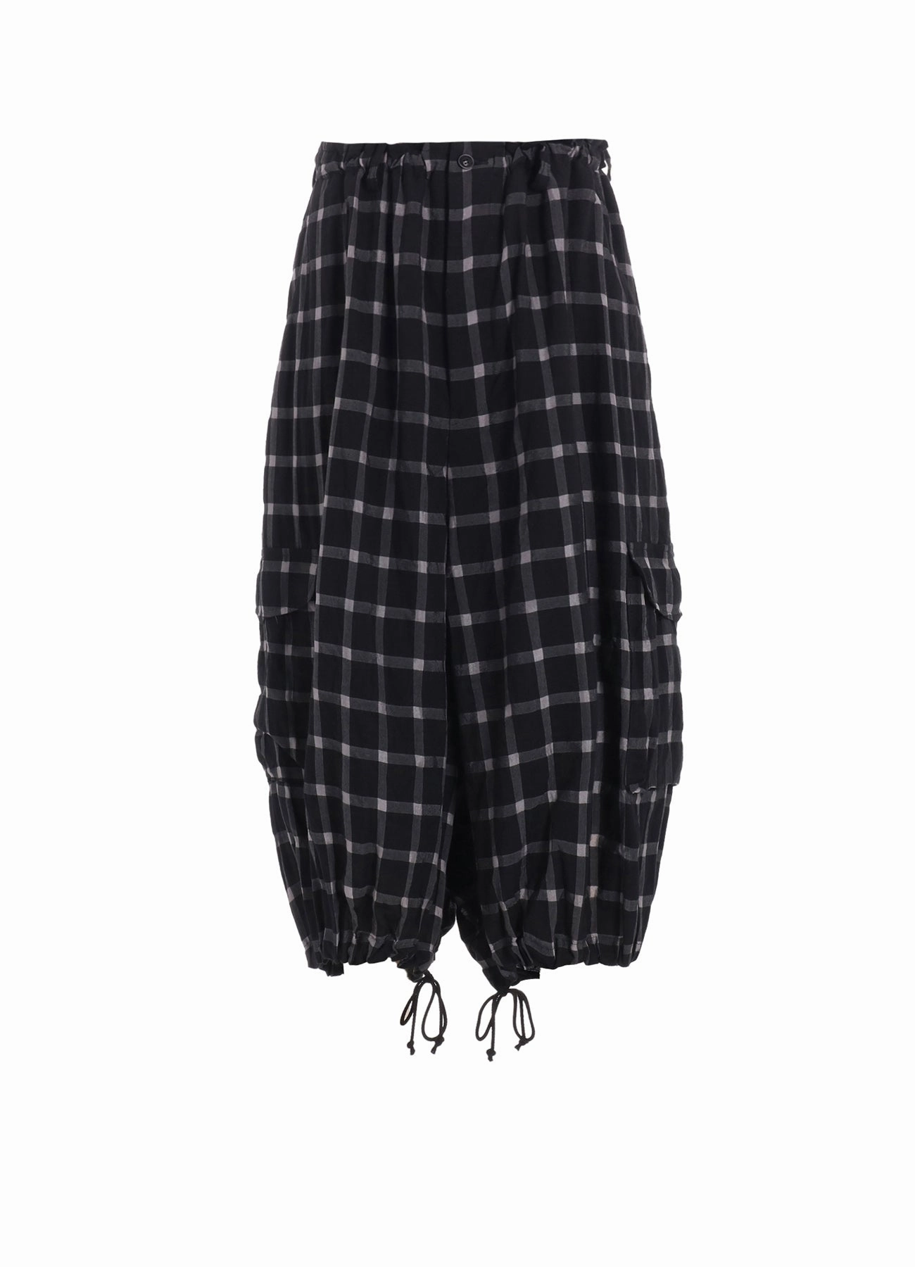 COTTON CUPRO PLAID PANTS Plaid detail