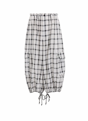 COTTON CUPRO PLAID PANTS Flexible Material Core Stretch