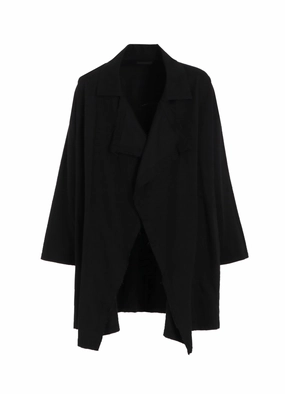 COTTON DRILL EMBROIDERY CUT-OUT DRAPE COAT City Wear Anti Pilling Finish