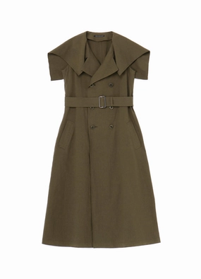 Roll Up Storage Design Compression Packability COTTON FLAX POPLIN SAILOR COLLAR COAT