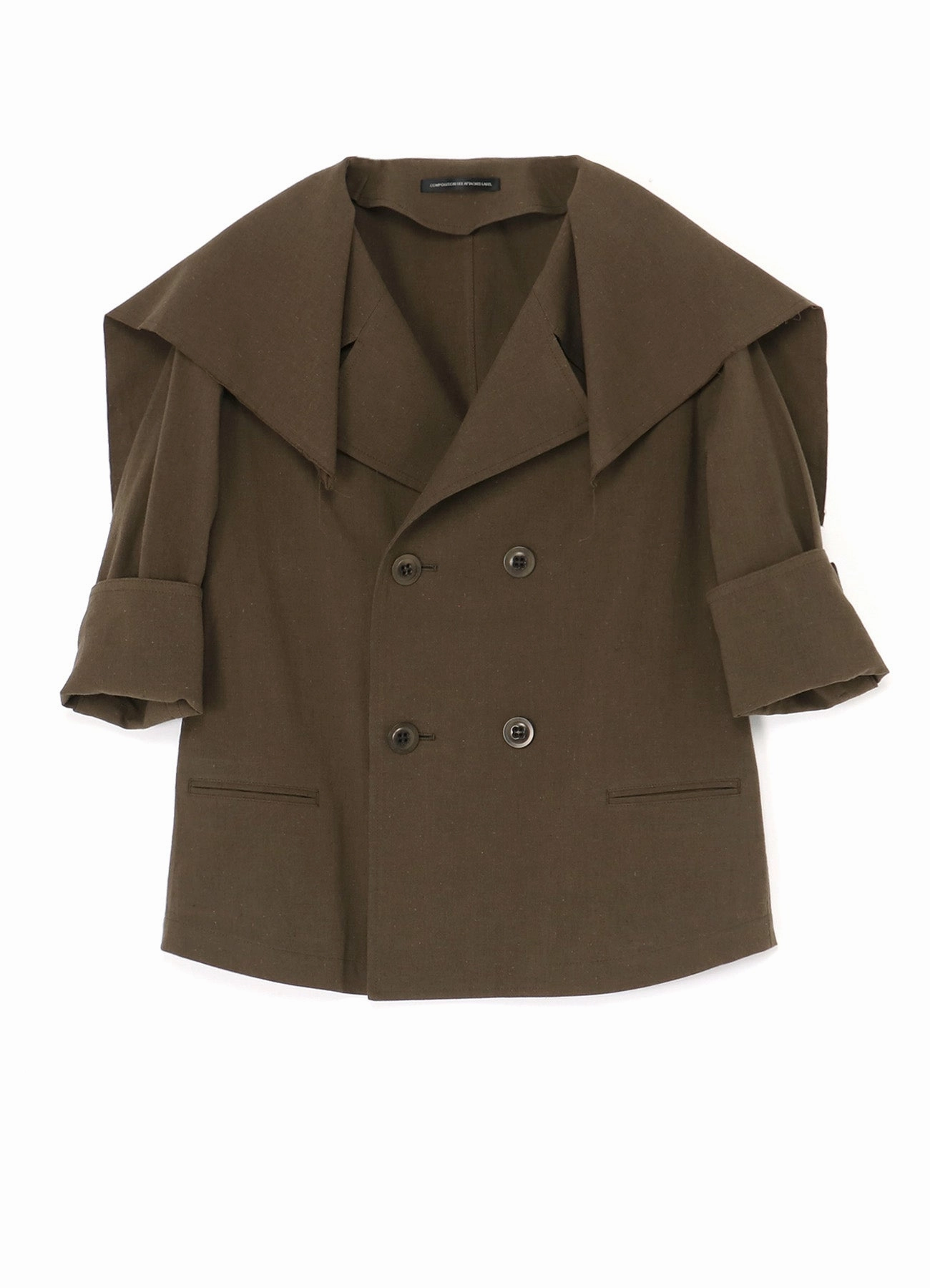 COTTON FLAX POPLIN SAILOR COLLAR JACKET Weather Shield