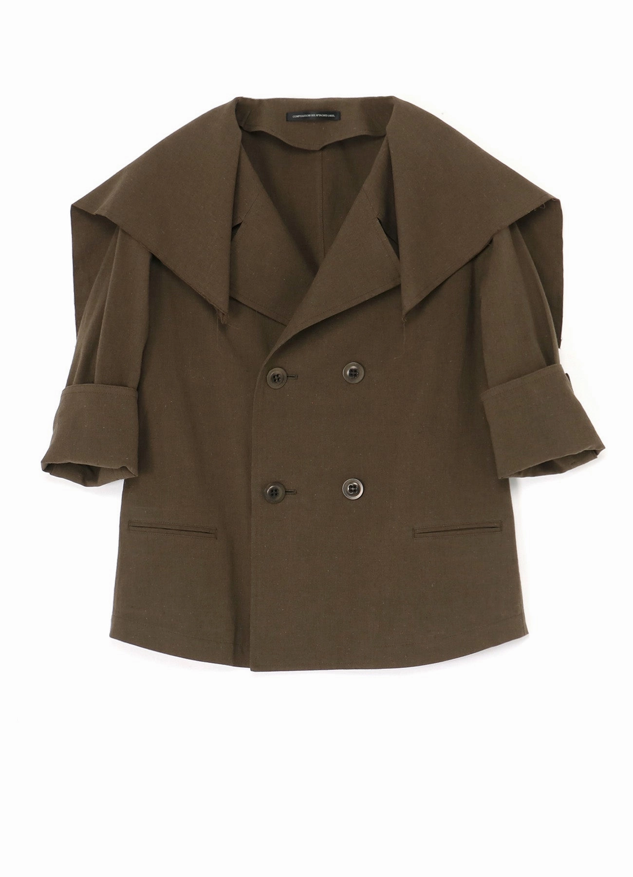 COTTON FLAX POPLIN SAILOR COLLAR JACKET Motivate