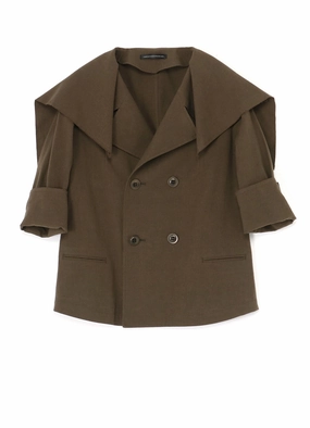 COTTON FLAX POPLIN SAILOR COLLAR JACKET Motivate