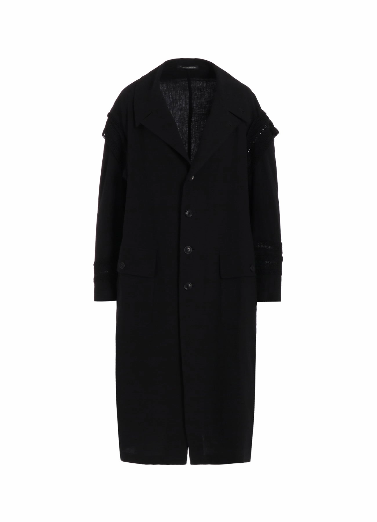 Four Way Stretch Material COTTON FLAX VIYELLA CROCHET BIG JACKET