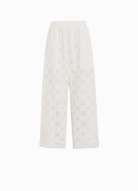 COTTON LACE WASIT ELASTIC PANTS MoistureWickingFabric