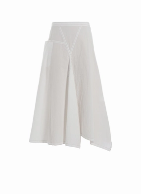Countryside-Style COTTON LINEN DUMP ASYMMETRIC SKIRT