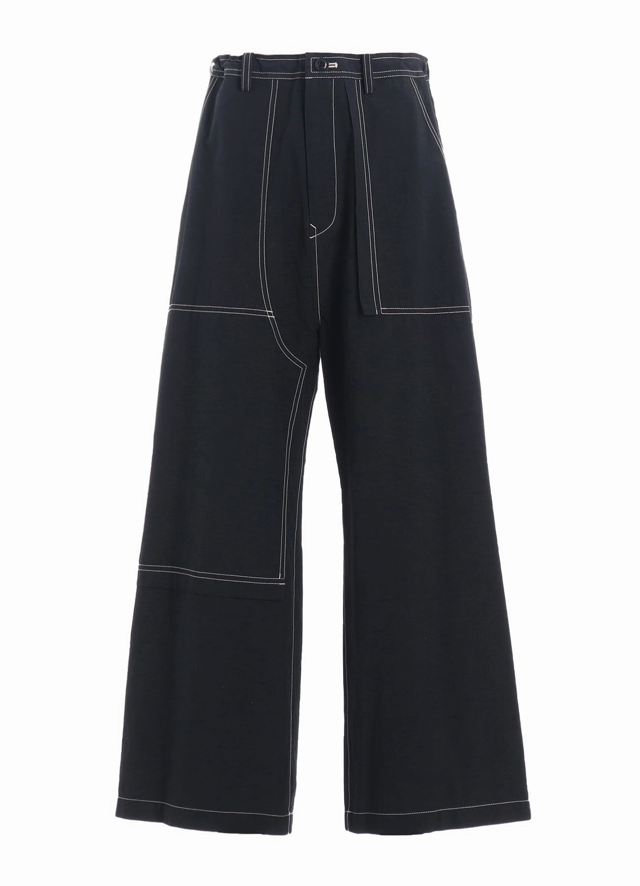 No Gap Waist Construction Training Wear COTTON LINEN DUMP STRAIGHT PANTS