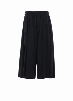 Dark wash COTTON/LINEN POPLIN CULOTTE PANTS