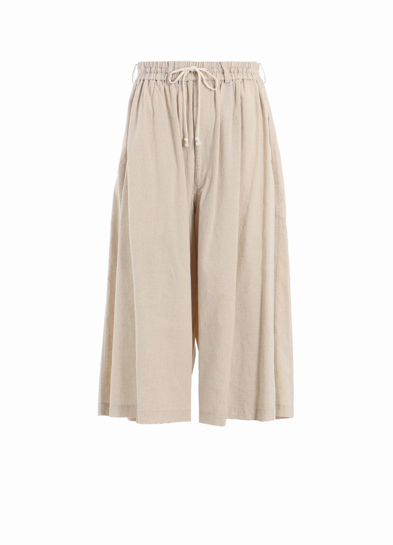 COTTON/LINEN POPLIN CULOTTE PANTS Vintage Wash Flat waistband
