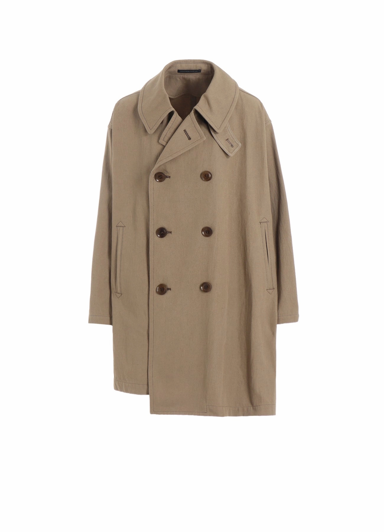 Snag Free Surface Buttery Soft Handfeel COTTON LINEN TWILL HALF PEA COAT