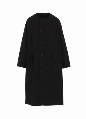 Tailored Silhouette COTTON NYLON GABARDINE COLLARLESS COAT