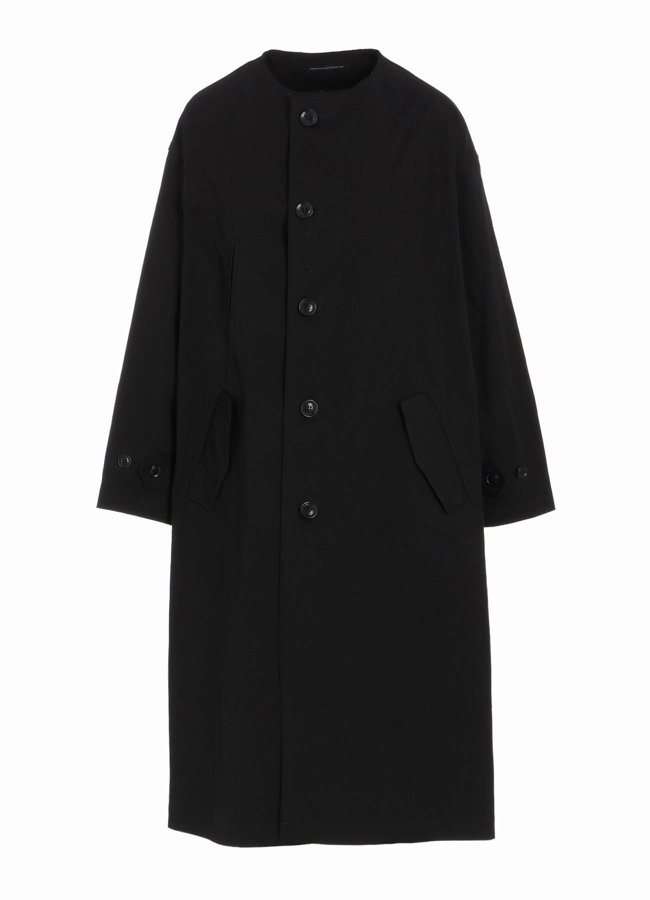 COTTON NYLON GABARDINE COLLARLESS COAT Cold Weather Tailored Cut Style