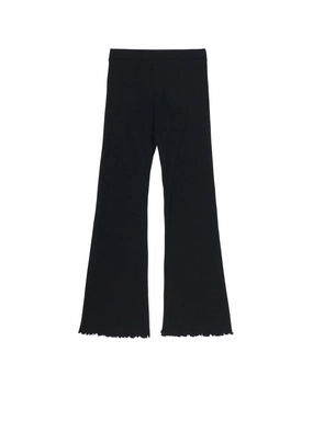 COTTON RAYON RIB FLARE PANTS Chill Comfort