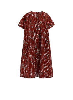 COTTON RIPPLE PRINT ONE PIECE High-waist