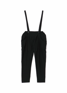 COTTON SERGE PANTS WITH SUSPENDERS Soft Brush Lining