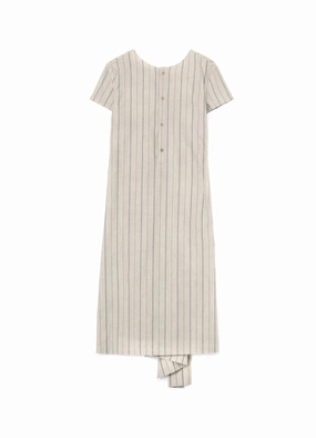 Soft Wear COTTON STRIPE INK DYED BACK TIE DRESS