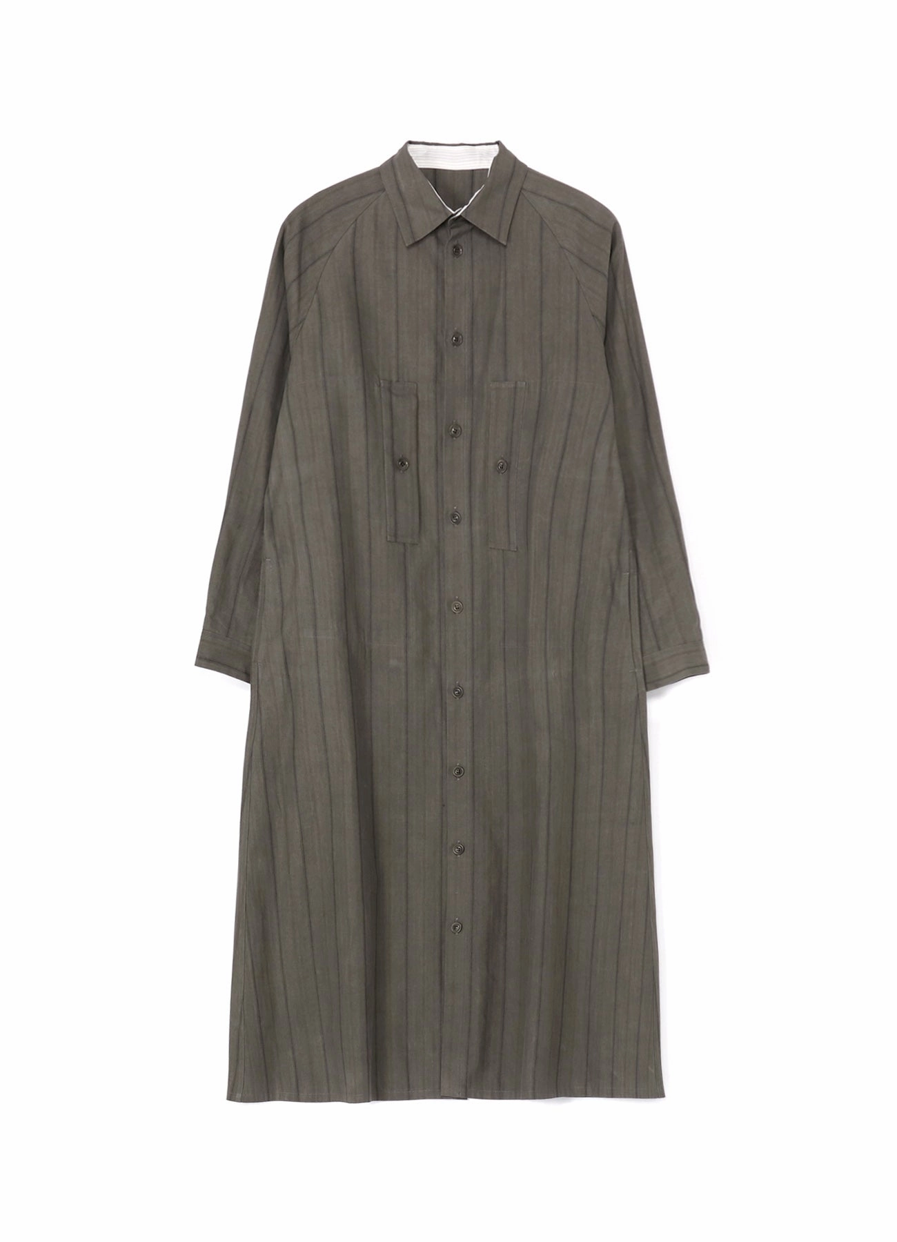 COTTON STRIPE INK DYED CHEST POCKET DRESS Minimal Design