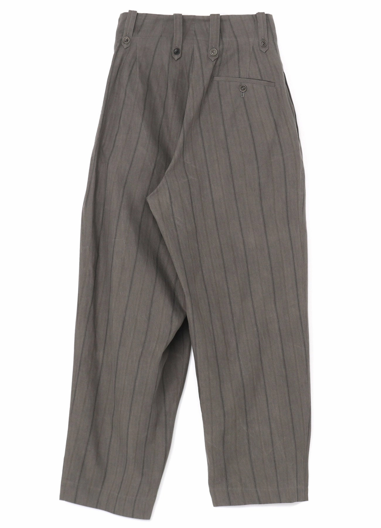 Roomy Shape COTTON STRIPE INK DYED GURKHA PANTS