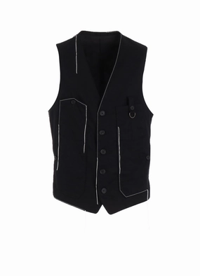 Quick Pull Tab Enhanced Durability Fabric COTTON TWILL COLOR STITCHING WORK VEST