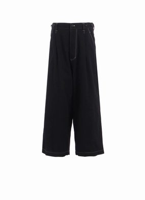 COTTON TWILL GARMENT DYED SUSPENDER PANTS Movement Ease Refined fit