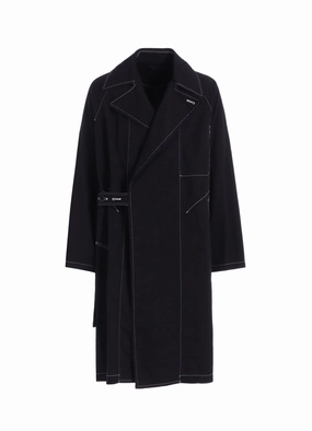 COTTON TWILL GARMENT DYED TIE-LOCKEN COAT Snow Day