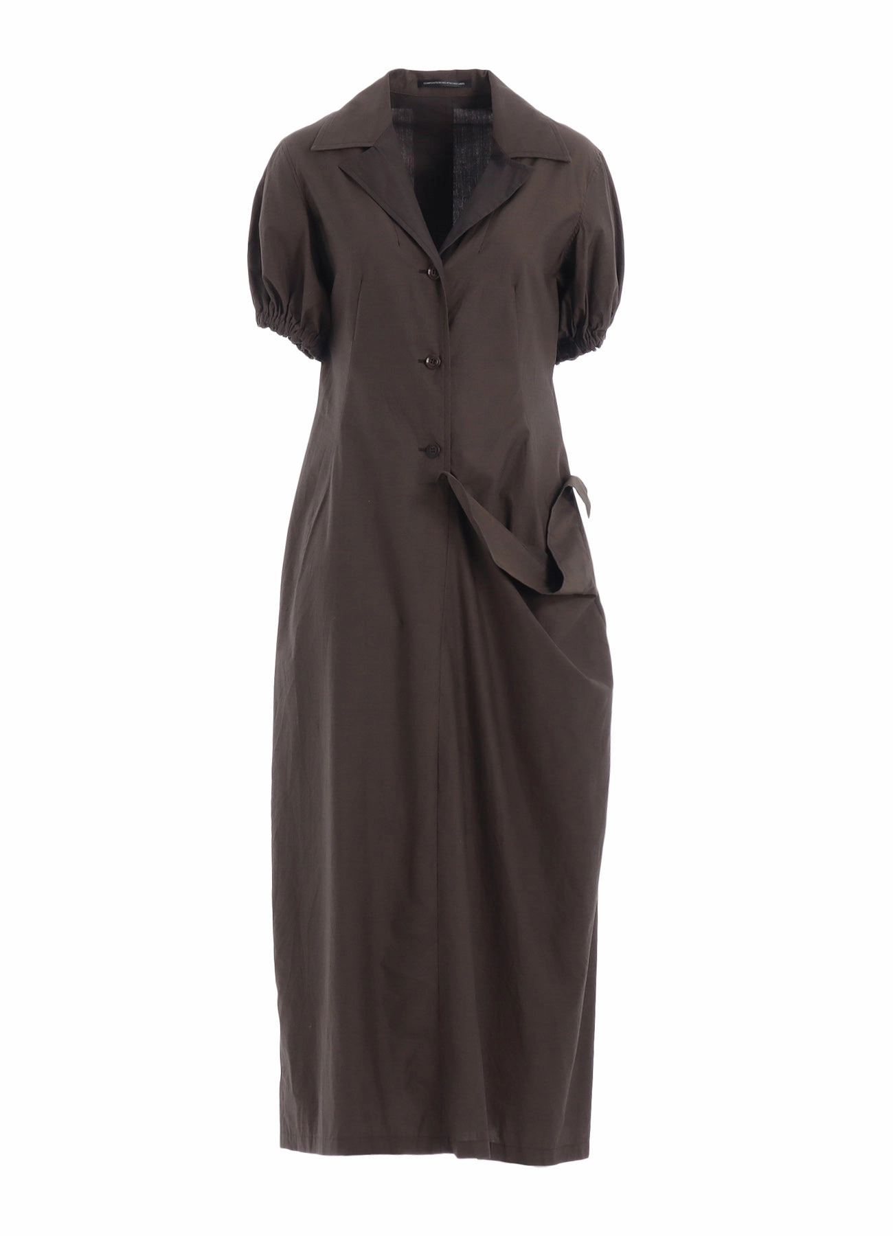 Subtle Glam Asymmetric-Neck COTTON TYPEWRITER LEFT SIDE GATHERED DRESS