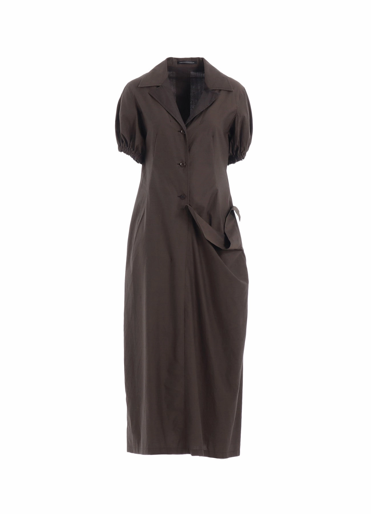 COTTON TYPEWRITER LEFT SIDE GATHERED DRESS flattering appearance