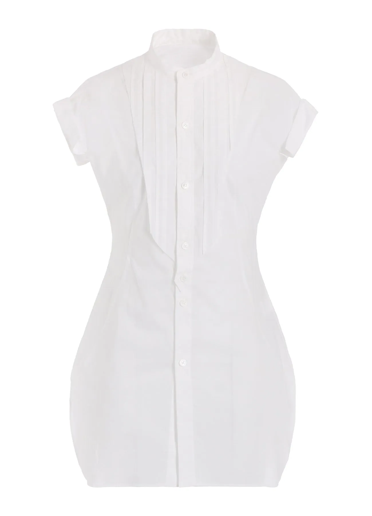 COTTON/LAWN STAND COLLAR SHIRT Flexible Knit Easy Styling