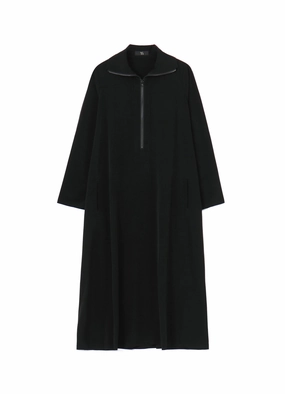 CREPE de CHINE HALF ZIP DRESS Vibe Style