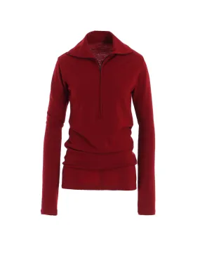 Lightweight Material Gym Wear MILD WASHABLE JERSEY HIGH NECK BLOUSE