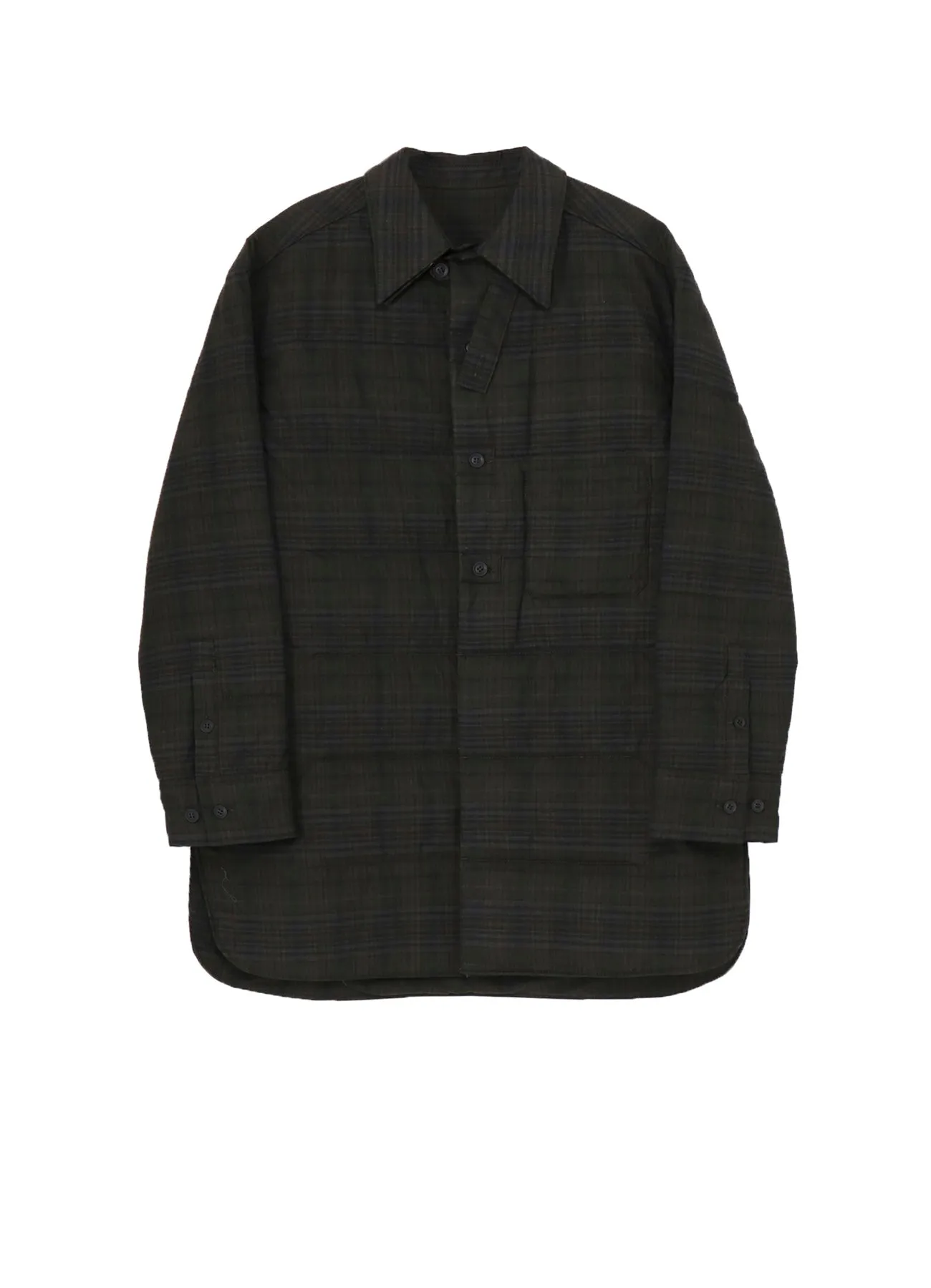 MADRAS INK PLAID DOUBLE COLLAR PADDED BLOUSE Military Inspired Cocktail Party