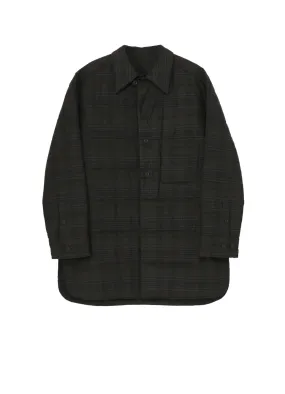 MADRAS INK PLAID DOUBLE COLLAR PADDED BLOUSE Military Inspired Cocktail Party