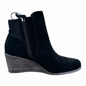 Boots Ankle Heels By Toms In Black, Size: 8.5 Heavy Weather Abrasion Resistant Material