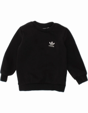 ADIDAS Baby Boys Sweatshirt Jumper 12-18 Months Black Cotton Warm Outfit Daily Layers